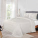 Traditional Medallion Cotton Blend Woven Jacquard Bedspread Set - OffWhite