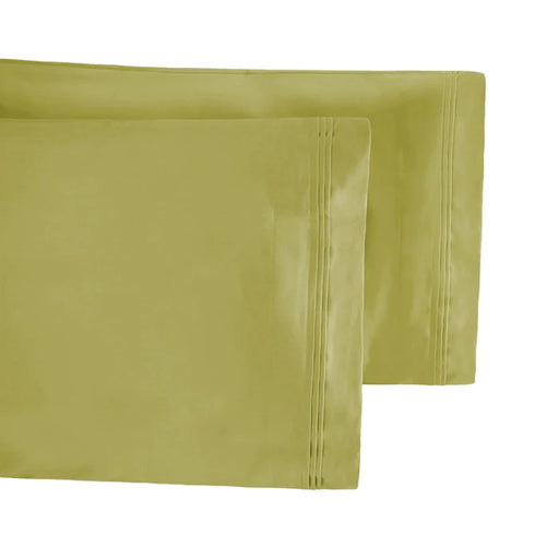 650 Thread Count Egyptian Cotton Solid Pillowcase Set - Olive Green