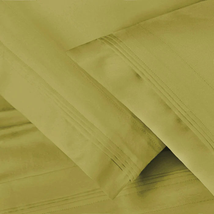 650 Thread Count Egyptian Cotton Solid Pillowcase Set - Olive Green