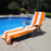 Cotton Standard Size Cabana Stripe Chaise Lounge Chair Cover - Orange