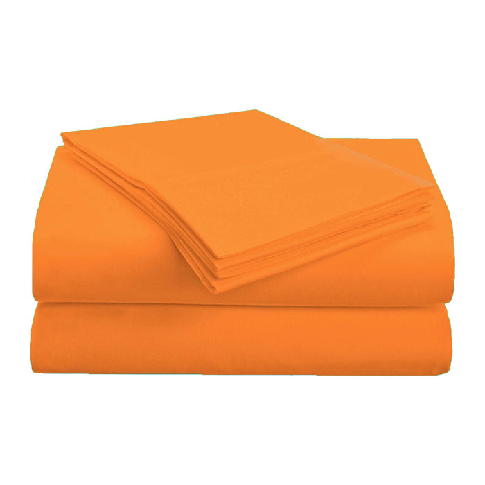Solid Wrinkle Resistant Microfiber Deep Pocket Sheet Set - Orange