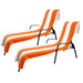 Cabana Striped Cotton Standard Size Towel / Chaise Lounge Chair Cover - Orange