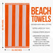 Cabana Stripe Oversized Cotton Beach Towel Set Of 2, 4, 6 - Orange