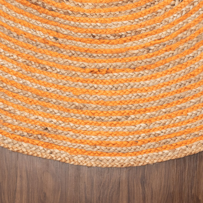 Braided Jute Reversible Handwoven Indoor Outdoor Area Rug - Orange