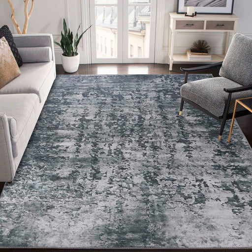 Modern Distressed Abstract Indoor Area Rug or Runner Rug - Cool Gray