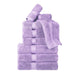Egyptian Cotton Pile Plush Heavyweight Absorbent 9 Piece Towel Set -Purple