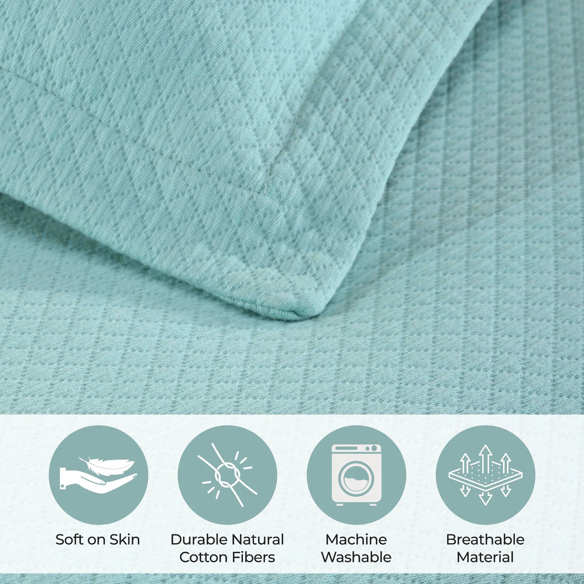 Jacquard Matelassé Cotton Diamond Solitaire Bedspread Set