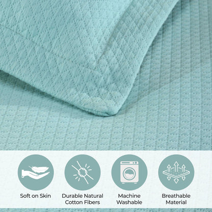 Jacquard Matelassé Cotton Diamond Solitaire Bedspread Set