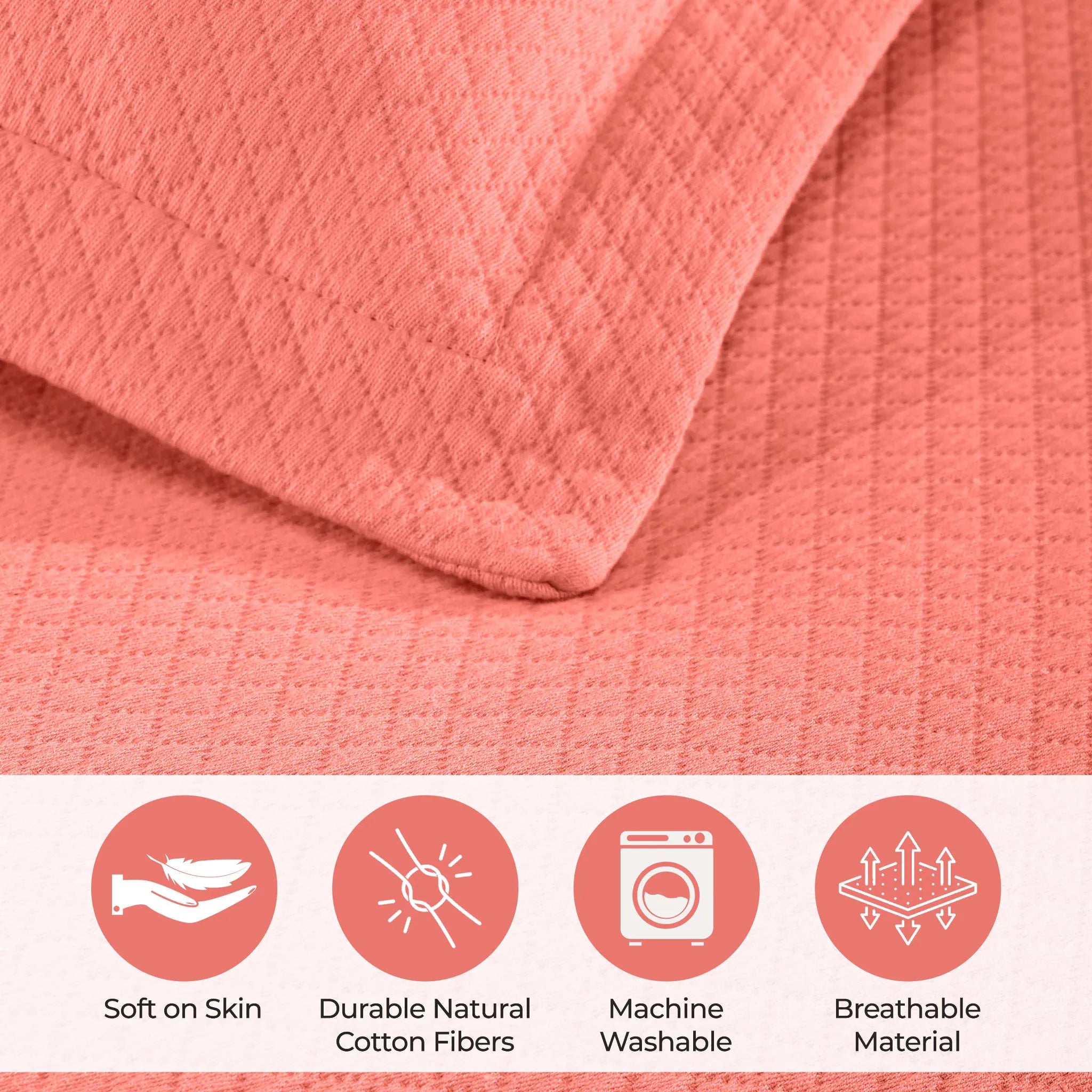 Jacquard Matelassé Cotton Diamond Solitaire Bedspread Set