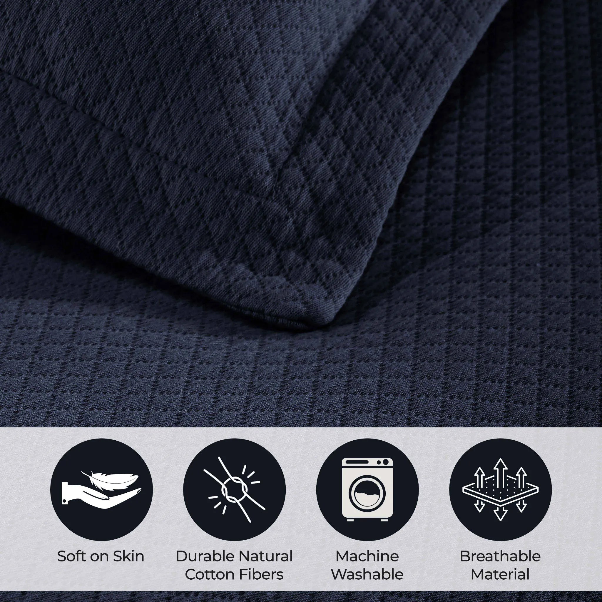 Jacquard Matelassé Cotton Diamond Solitaire Bedspread Set