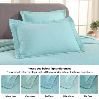 Jacquard Matelassé Cotton Diamond Solitaire Bedspread Set