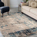 Palani Washed Abstract Indoor Area Rug or Runner - Blue/Cream