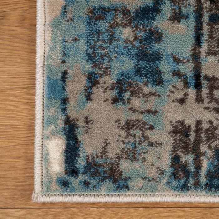 Palani Washed Abstract Indoor Area Rug or Runner - Blue/Cream