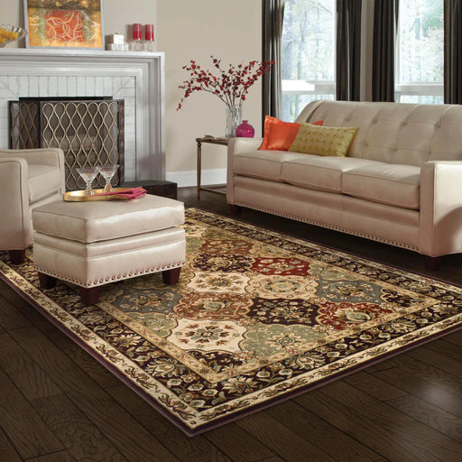 Palmyra Floral Medallion Traditional Indoor Area Rug Or Runner Rug - Chocolate