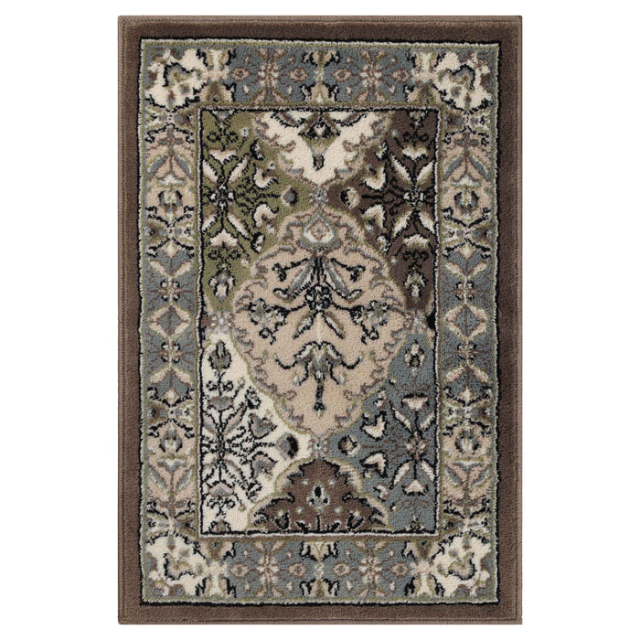 Paloma Contemporary Damask Floral Indoor Area Rug - Chocolate