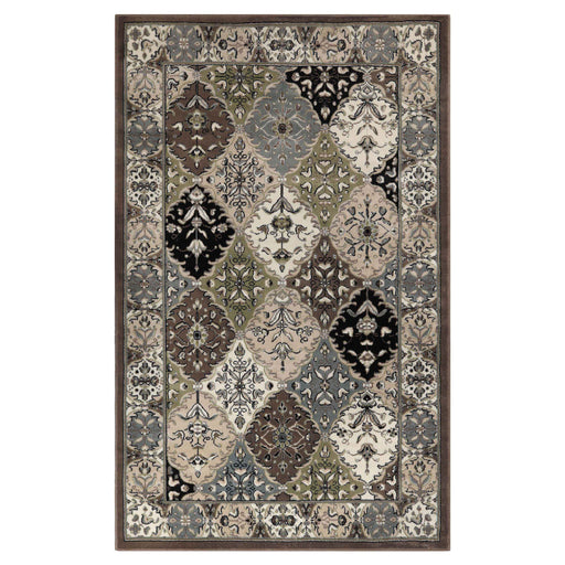 Paloma Contemporary Damask Floral Indoor Area Rug - Chocolate