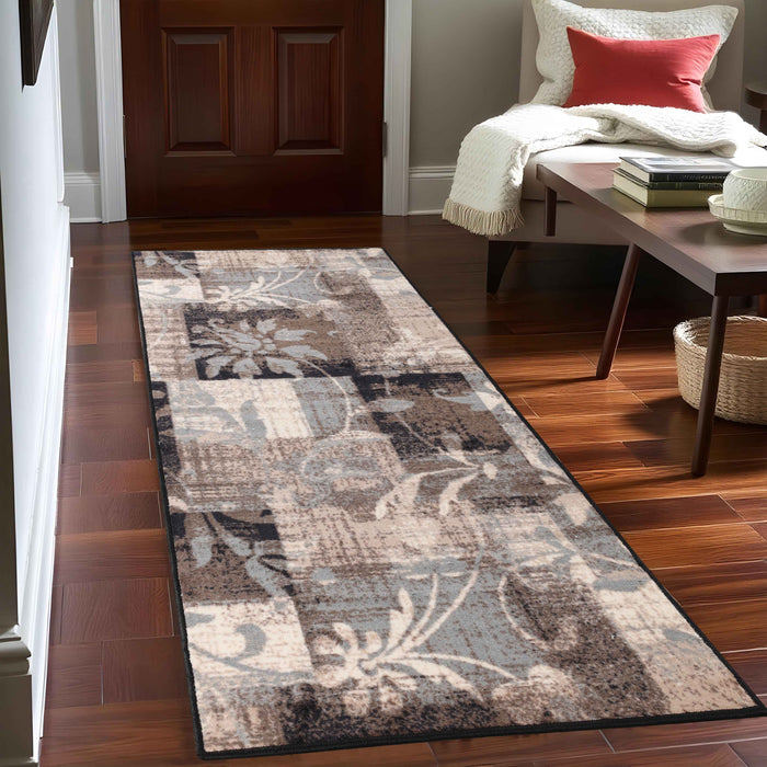 Pastiche Floral Patchwork Non-Slip Indoor Area Rug