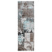 Pastiche Contemporary Floral Patchwork Indoor Area Rug or Runner Rug - Brown/Turquoise