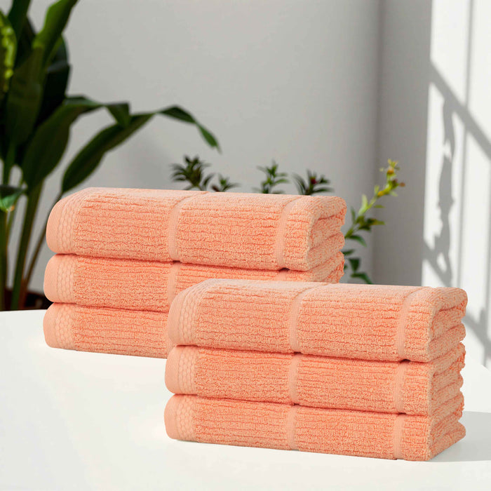 Milo Smart Twist Cotton Solid Hand Towels, Set of 6