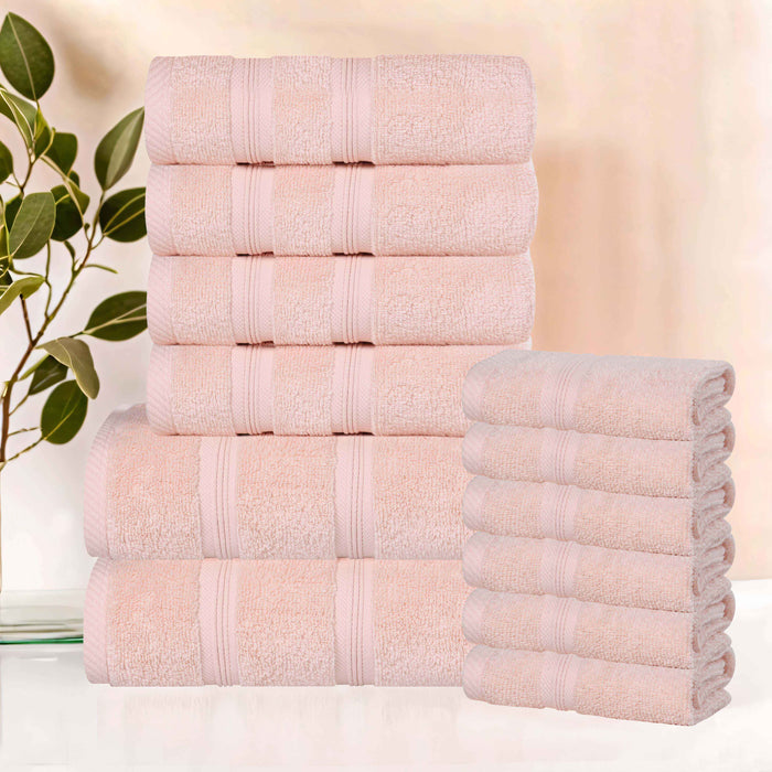 Smart Dry Zero Twist Cotton 12 Piece Solid Assorted Towel Set