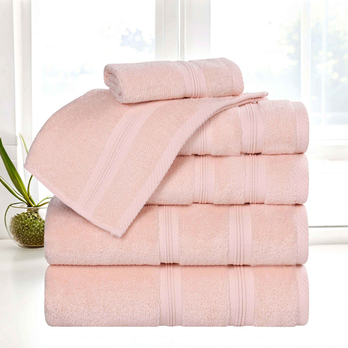 Smart Dry Zero Twist Cotton 6 Piece Solid Assorted Towel Set