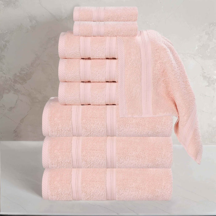 Smart Dry Zero Twist Cotton 9 Piece Solid Assorted Towel Set