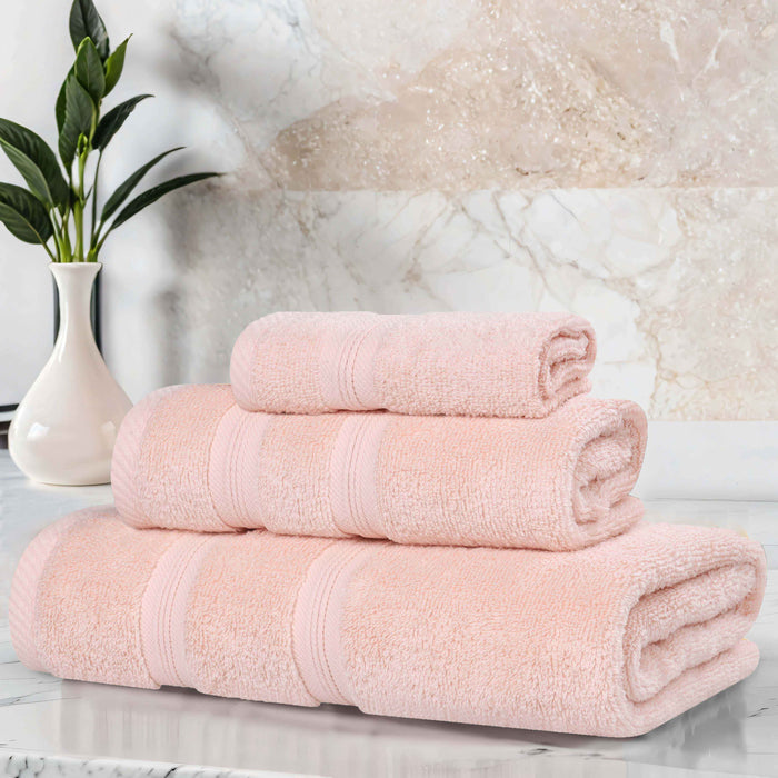 Smart Dry Zero Twist Cotton 3 Piece Solid Assorted Towel Set