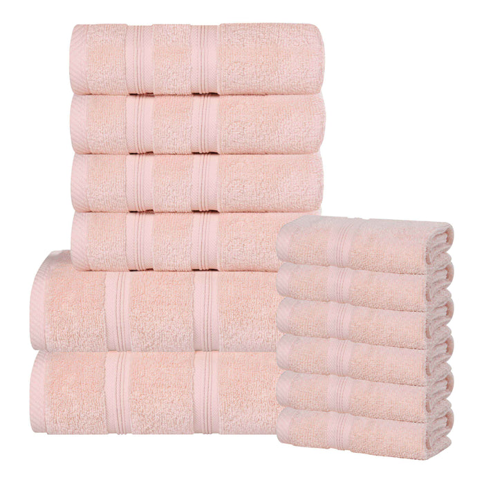 Smart Dry Zero Twist Cotton 12 Piece Solid Assorted Towel Set