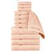 Egyptian Cotton Highly Absorbent Solid 12-Piece Ultra Soft Towel Set - Peach