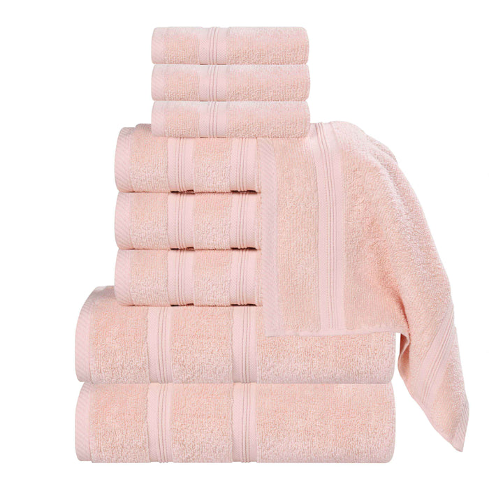 Smart Dry Zero Twist Cotton 9 Piece Solid Assorted Towel Set