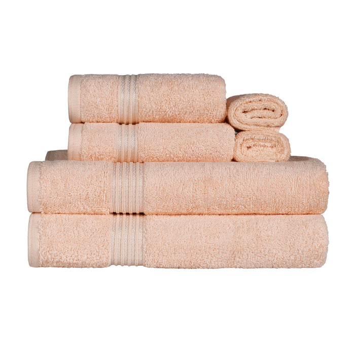 Heritage Egyptian Cotton 6 Piece Solid Towel Set - Peach