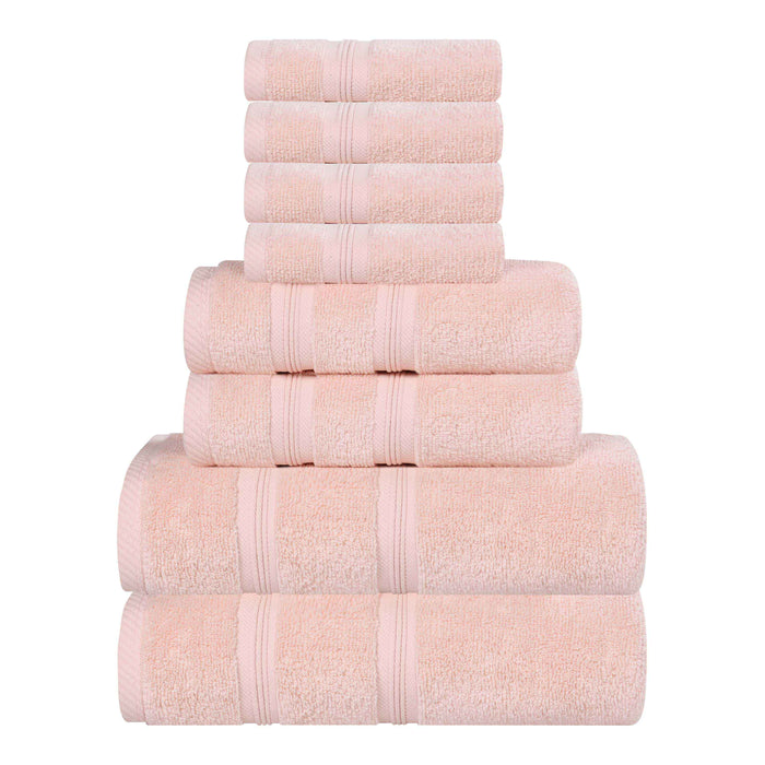 Smart Dry Zero Twist Cotton 8 Piece Solid Assorted Towel Set