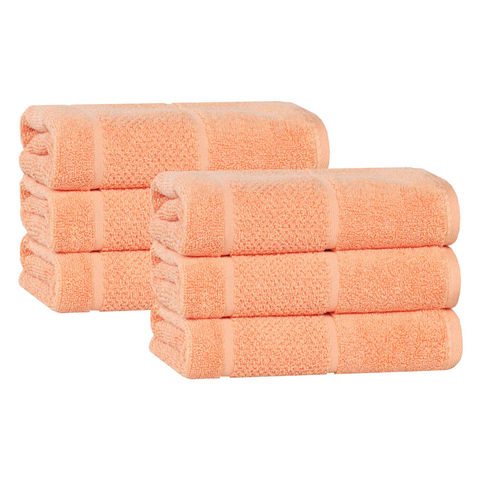 Mile Smart Twist Cotton Solid Hand Towels, Set of 6