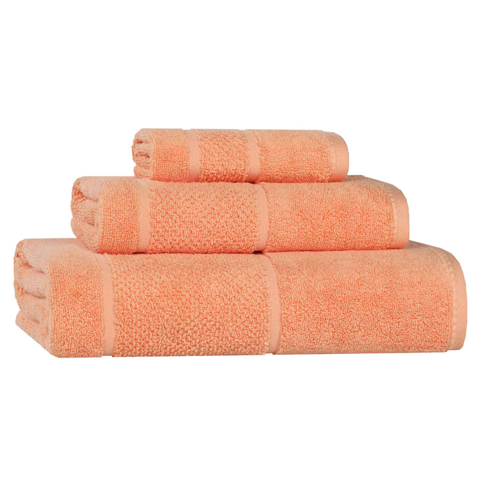 Mile Smart Twist Cotton Solid Broad Border 3 Piece Towel Set