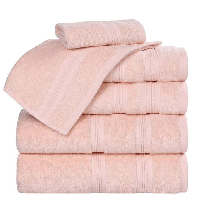 Smart Dry Zero Twist Cotton 6 Piece Solid Assorted Towel Set