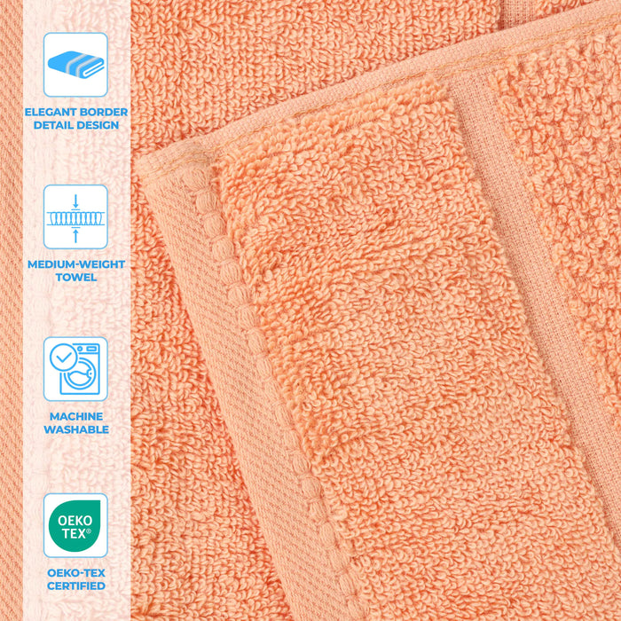 Mile Smart Twist Cotton Medium Weight Solid Face Towels, Set of 12