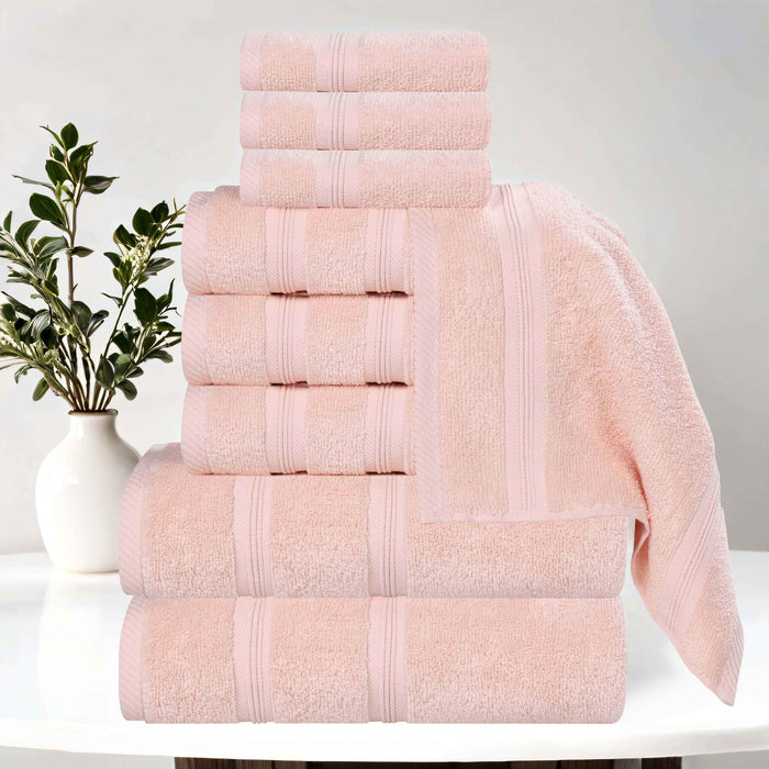 Smart Dry Zero Twist Cotton 9 Piece Solid Assorted Towel Set