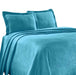 Geometric Fret Cotton Jacquard Matelasse Scalloped Bedspread Set - PeacockBlue