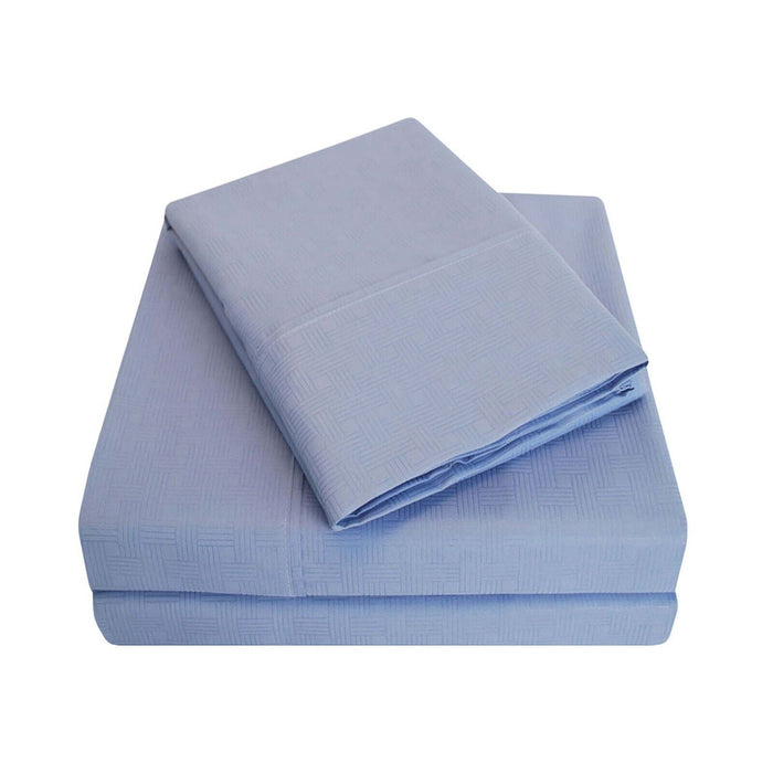 Embossed Basketweave Deep Pocket Wrinkle Resistant Sheet Set - Periwinkle