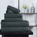 Cotton Ribbed Textured Medium Weight 6 Piece Towel Set - Pine