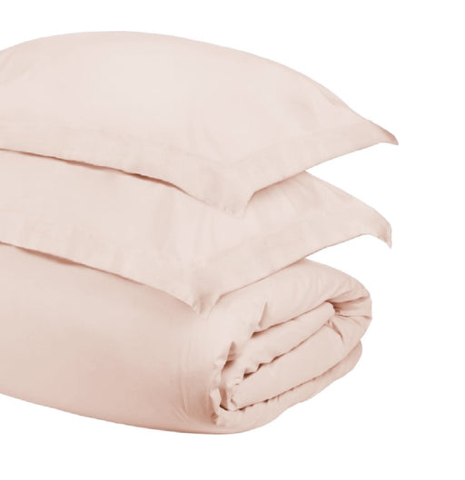 Egyptian Cotton 400 Thread Count Solid Duvet Cover Set - Pink