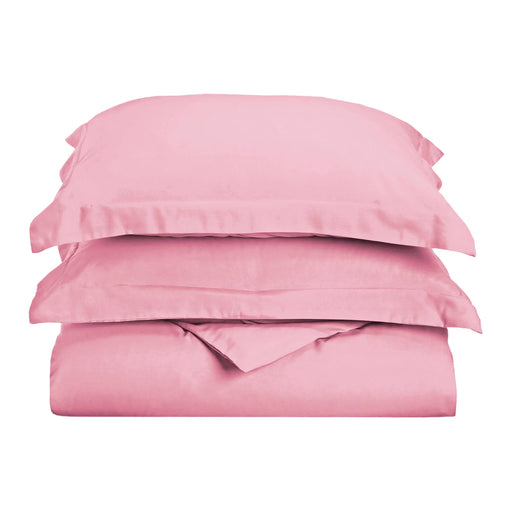 Wimberton Microfiber Wrinkle-Resistant Solid Duvet Cover and Pillow Sham Set - Pink