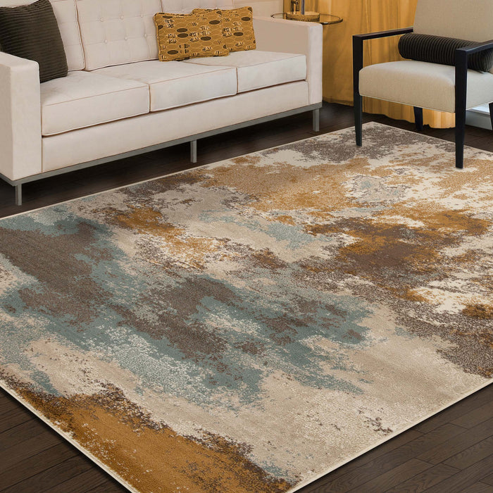 Pixie Modern Color Abstract Indoor Area Rug - Camel
