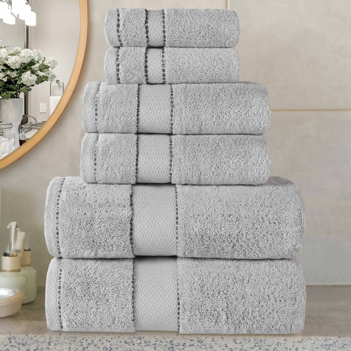 Niles Egypt Produced Giza Cotton Dobby Absorbent 6 Piece Towel Set