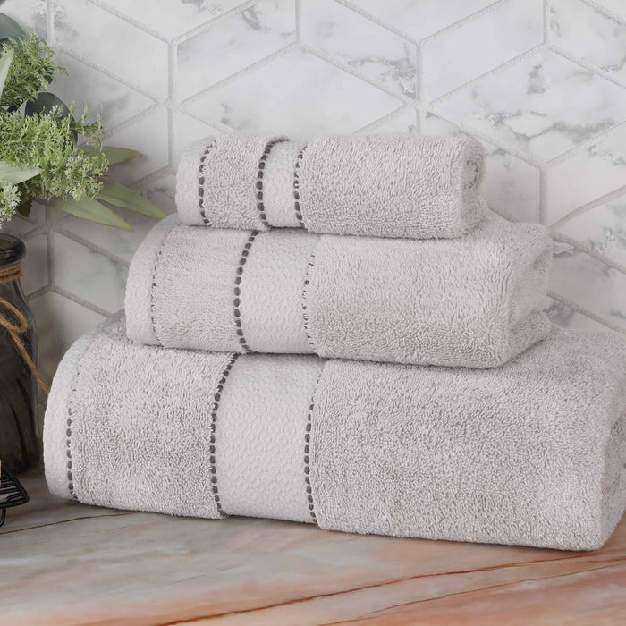 Niles Egypt Produced Giza Cotton Dobby Absorbent 3 Piece Towel Set