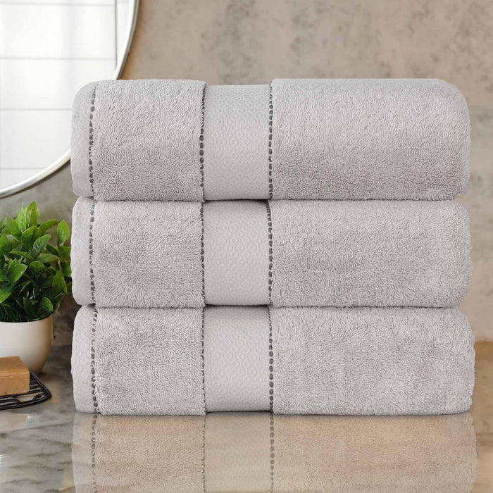 Niles Egypt Produced Giza Cotton Dobby Absorbent Bath Towel Set of 3