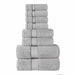 Niles Egypt Produced Giza Cotton Dobby Ultra-Plush 8 Piece Towel Set - Platinum