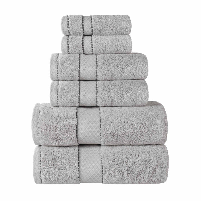 Niles Egypt Produced Giza Cotton Dobby Absorbent 6 Piece Towel Set