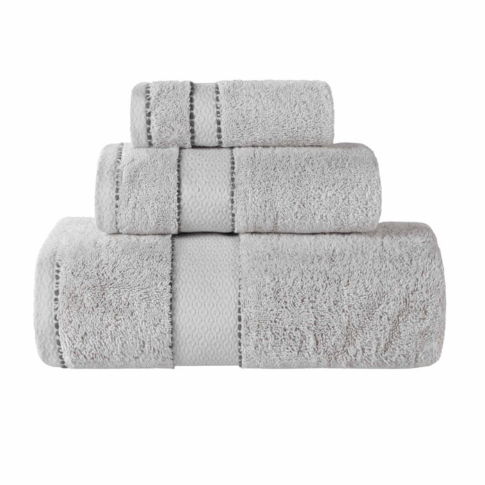 Niles Egypt Produced Giza Cotton Dobby Ultra-Plush 3 Piece Towel Set - Platinum