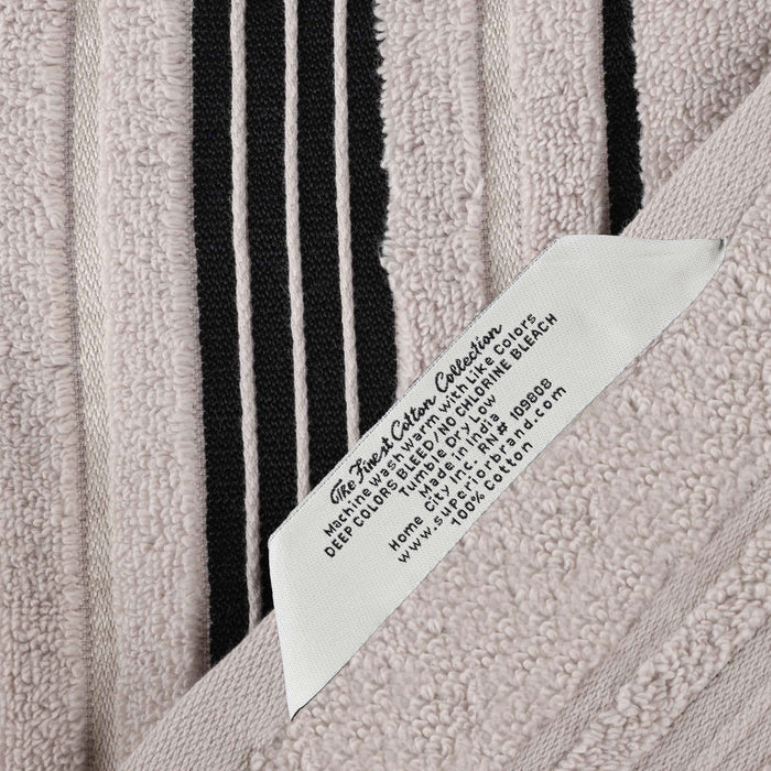 Sadie Zero Twist Cotton Solid Jacquard Floral Motif 6 Piece Towel Set - Platinum